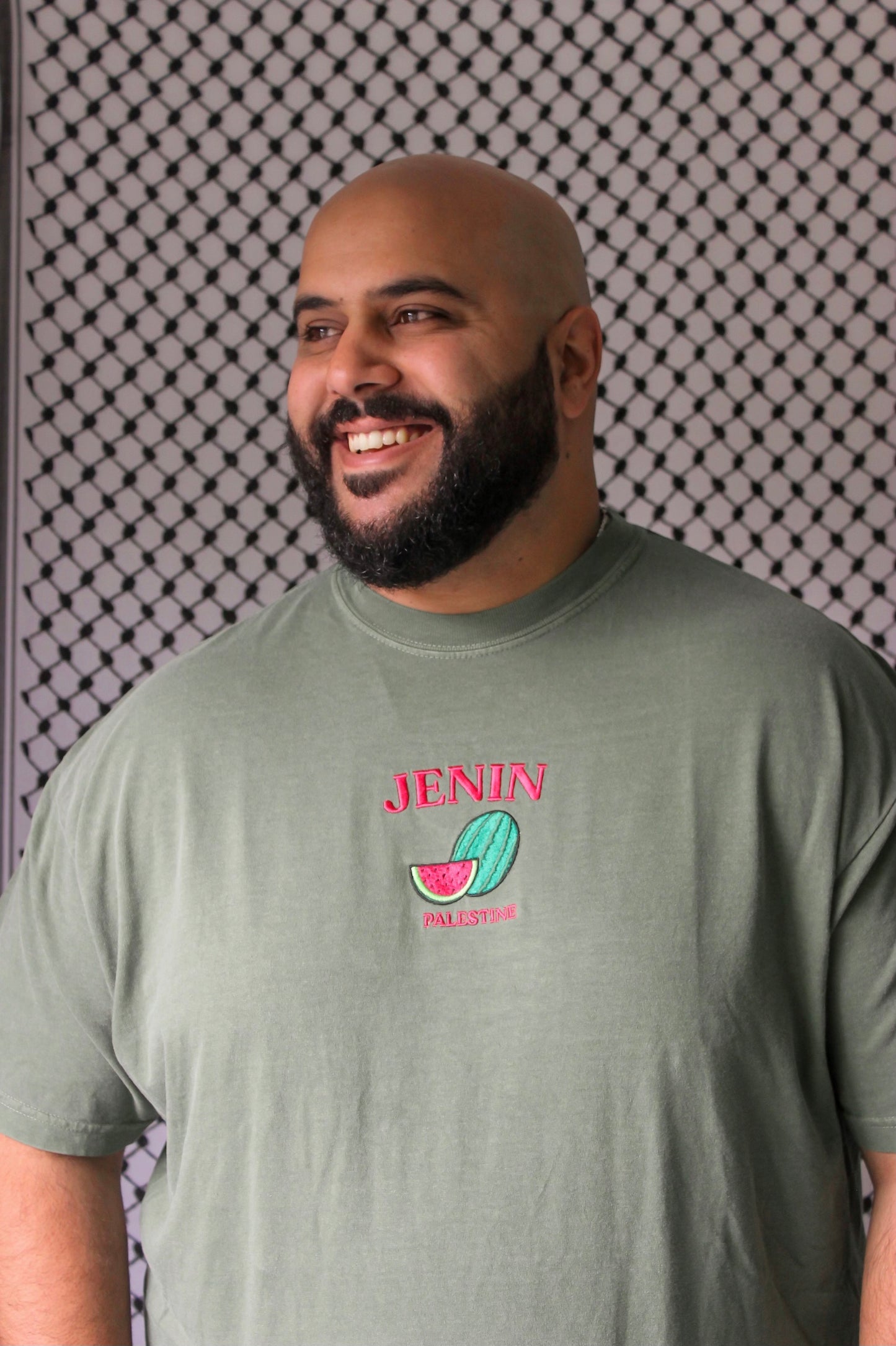 Jenin, Palestine Embroidered Long Sleeve Hemp T-shirt