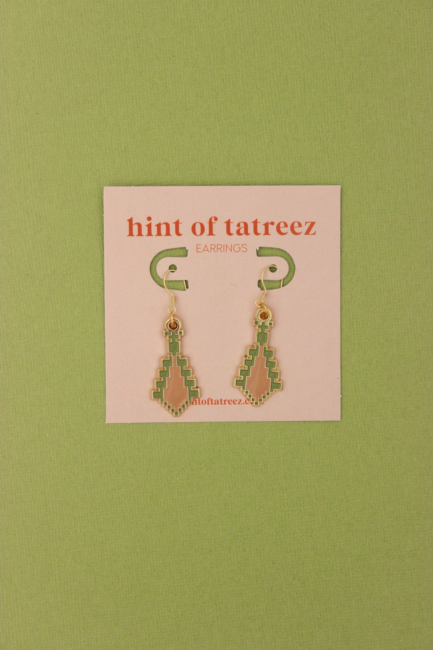 Tatreez Cypress Tree Enamel Earrings