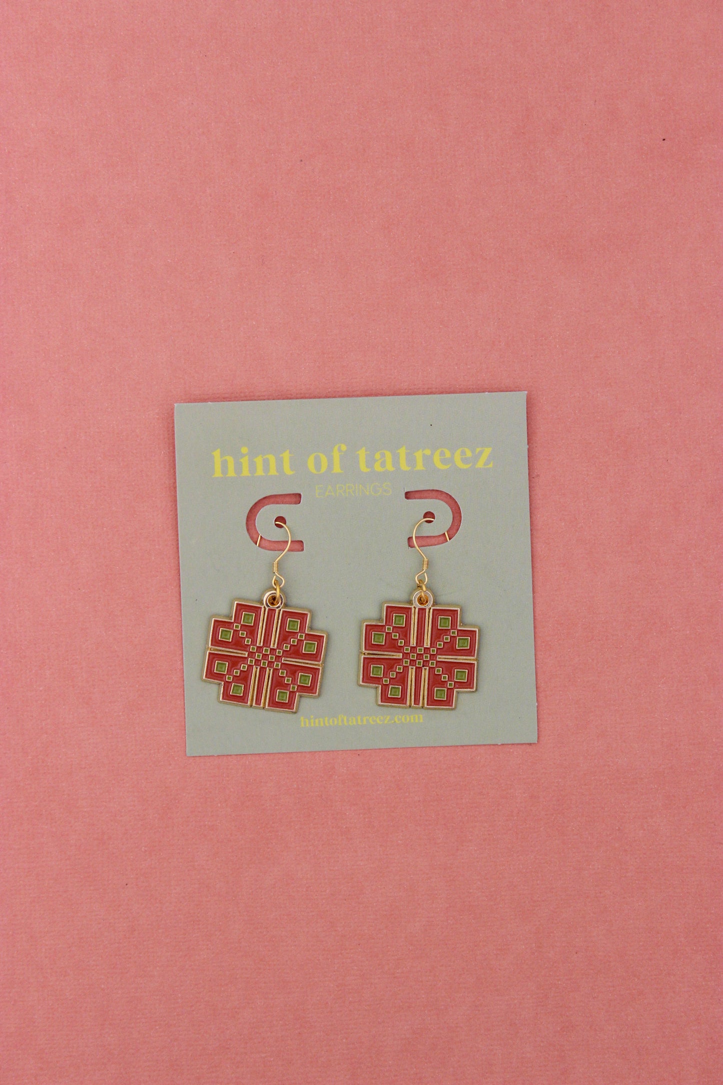 Tatreez Coffee Cup Enamel Earrings