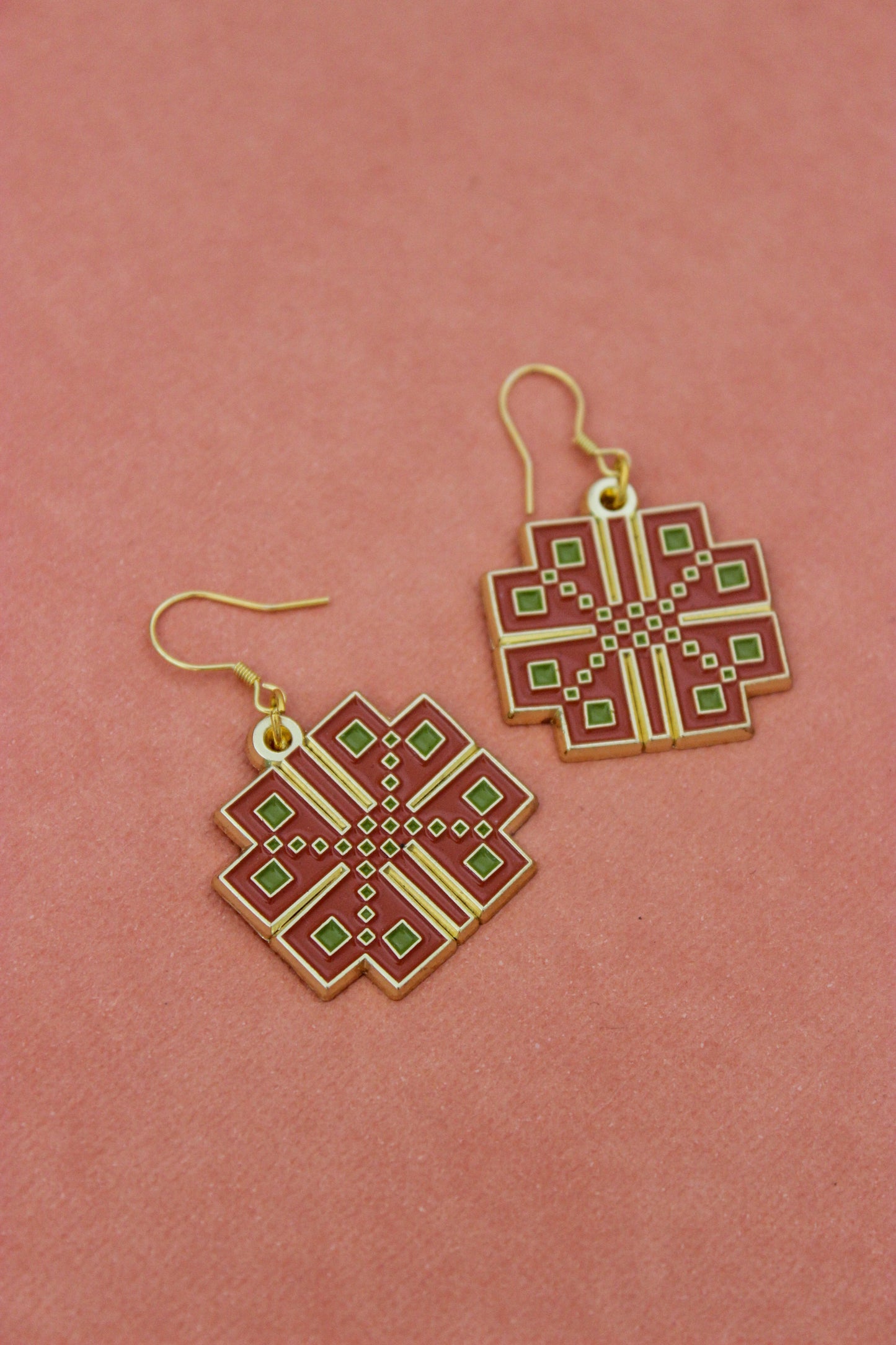 Tatreez Coffee Cup Enamel Earrings
