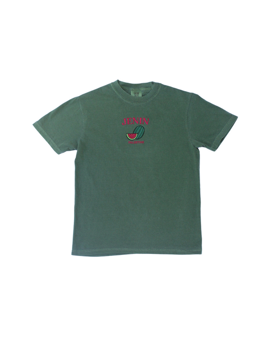 Jenin, Palestine Embroidered Short Sleeve Hemp T-shirt