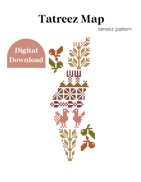 Tatreez Map Tatreez Pattern (Digital Download)