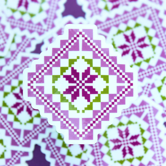 Purple Kharaz Motif Vinyl Sticker